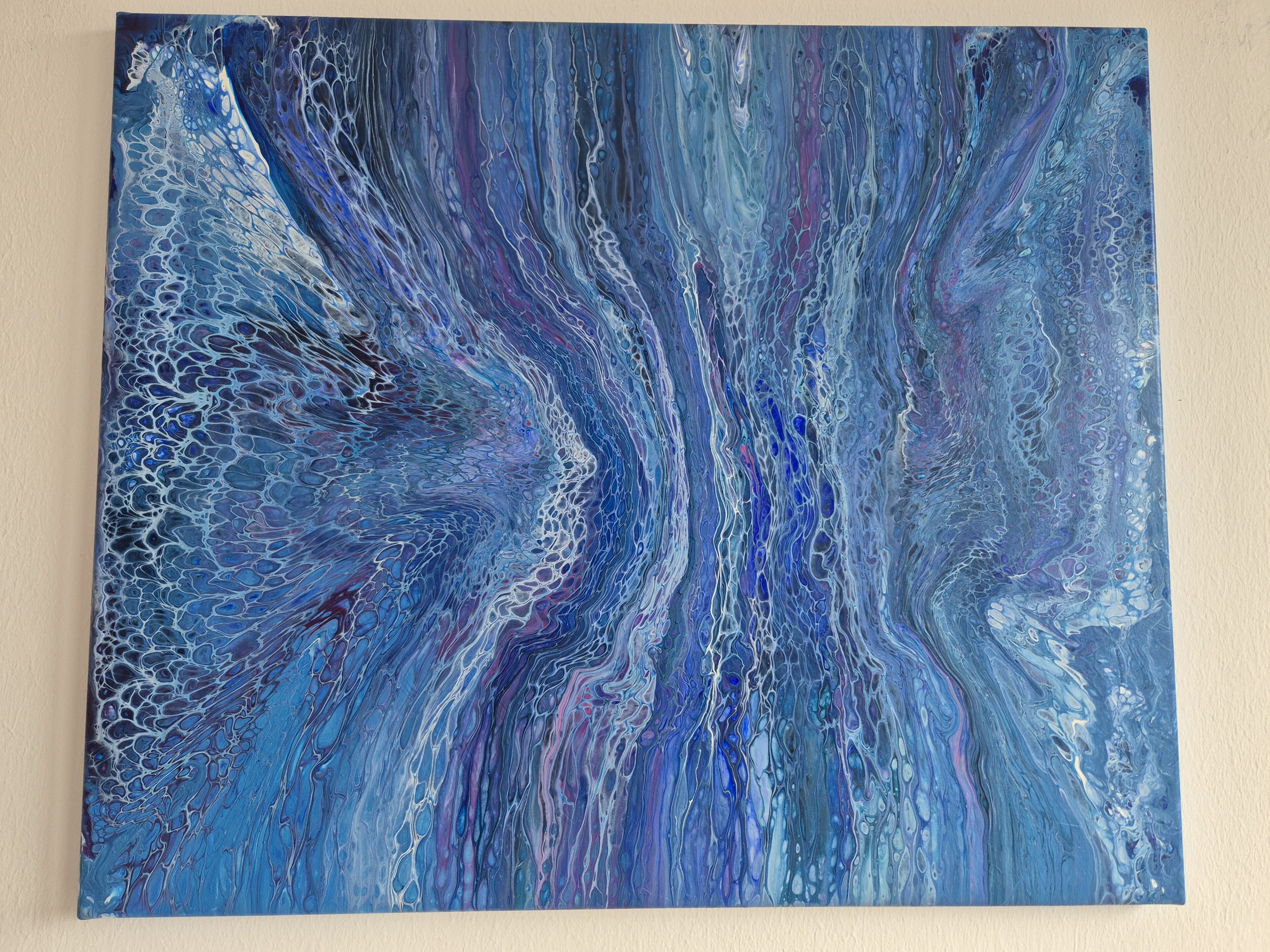 Original abstraktes Acrylbild "Aktiver Vulkan" - Fluid Art auf Leinwand (60 x 50cm) – Bild 6
