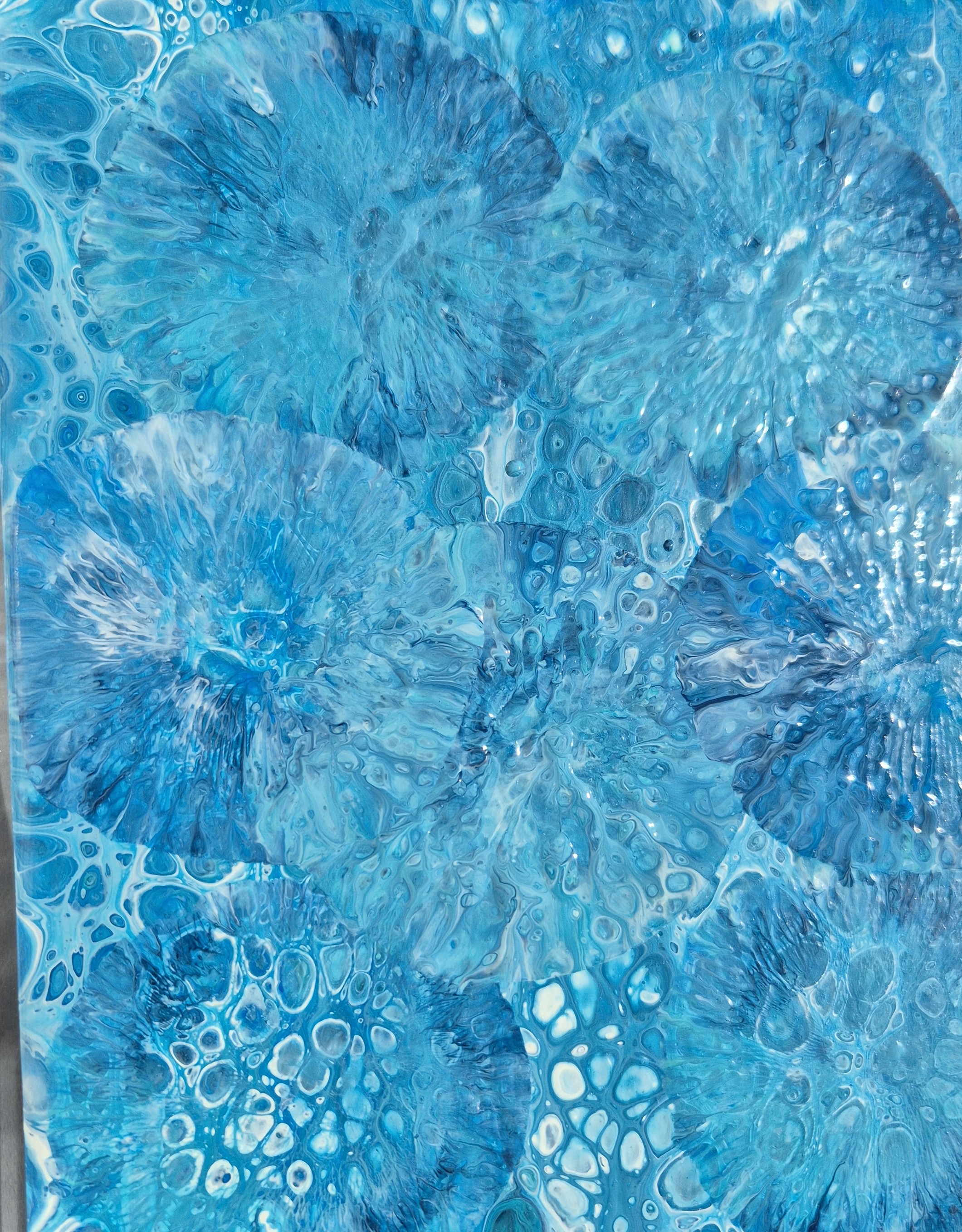 Original abstraktes Acrylbild "Water Drops" - Fluid Art auf Leinwand (18 x 12cm) – Bild 2