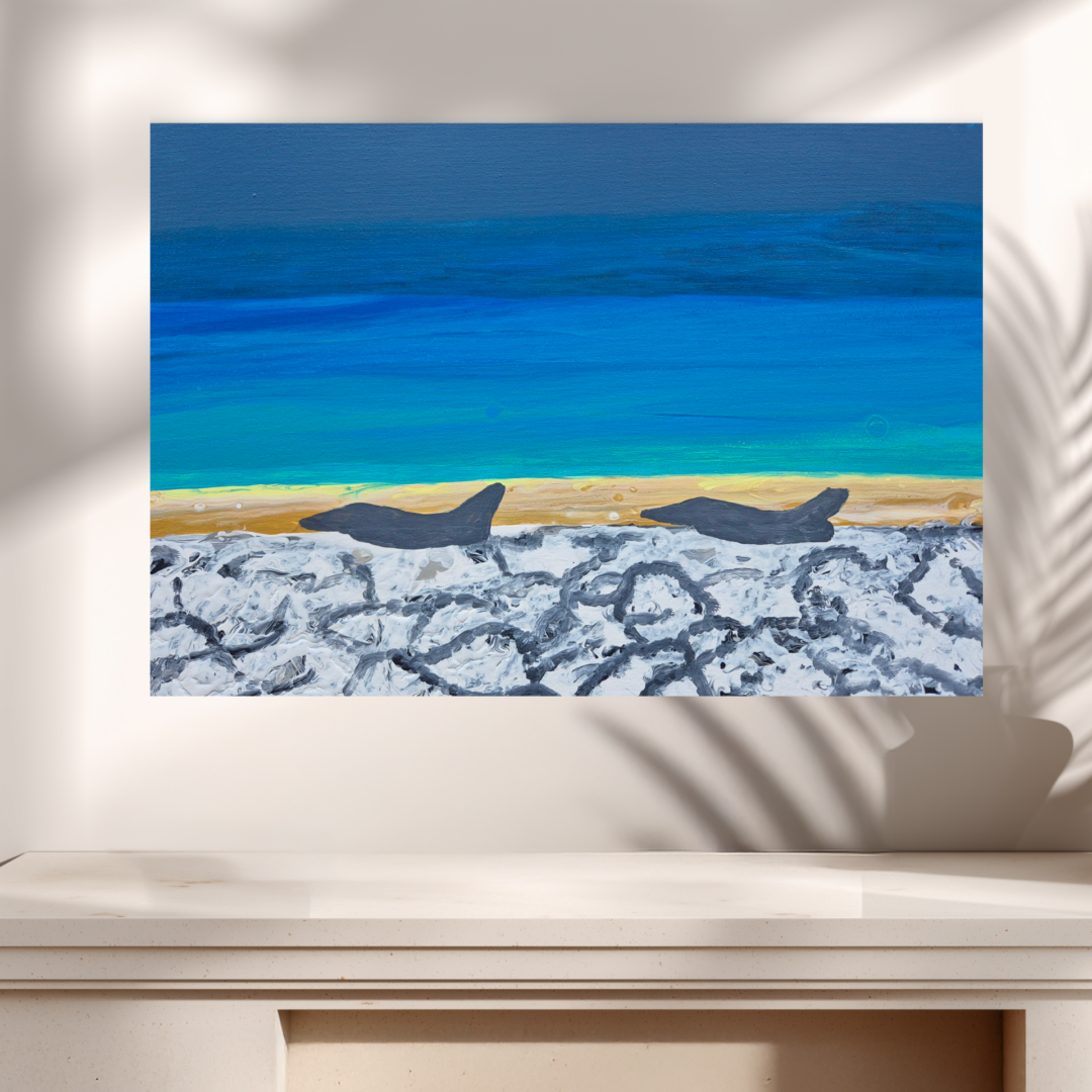 Original abstrakes Acrylbild "Tornados" - Fluid Art auf Leinwand (60 x 50cm)